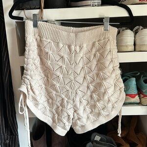 Miou muse crochet shorts with side ties